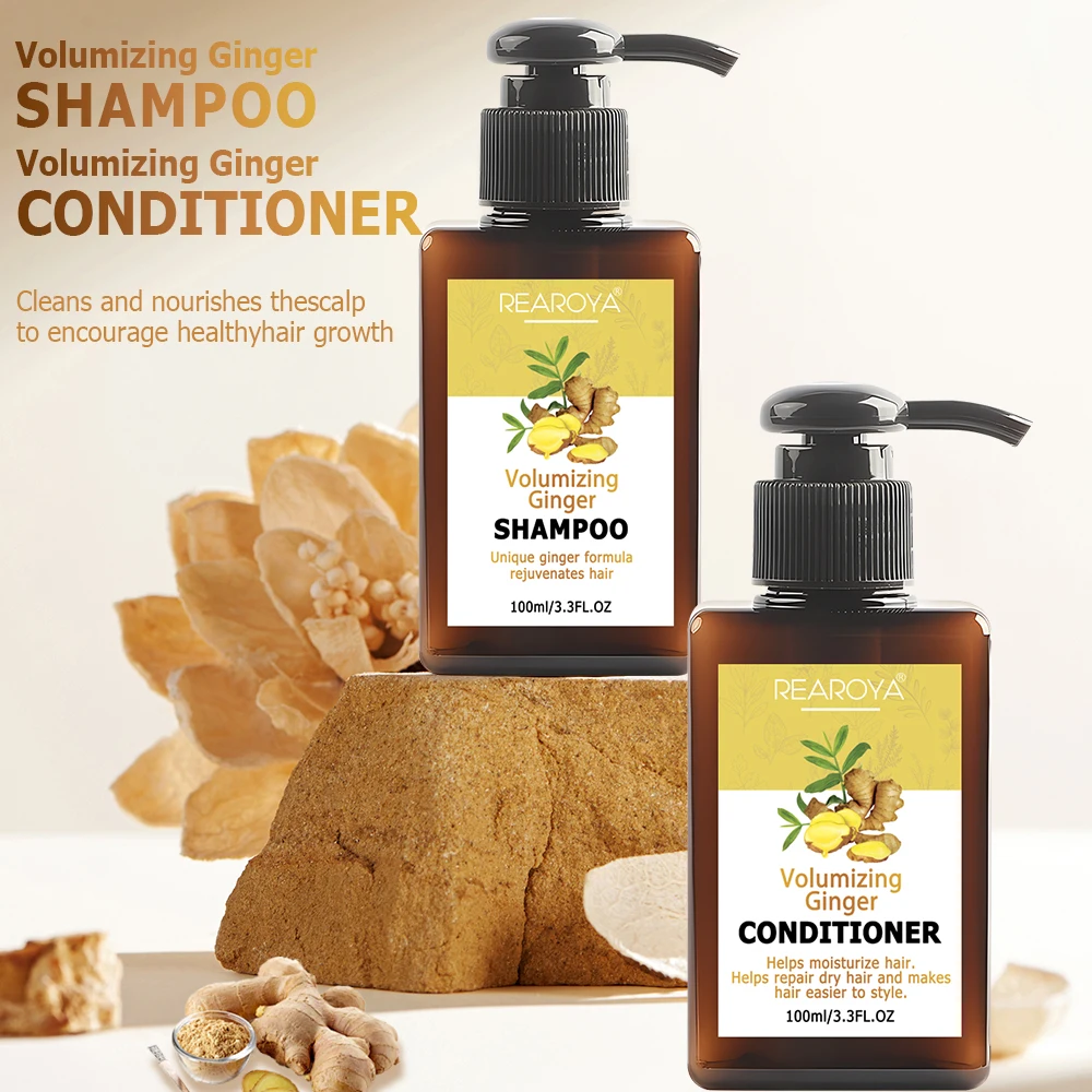 REAROYA Ginger Care Set Cleanses and Nourishes the Scalp Promotes Healthy Hair Growth Controls Oil Repairs Damaged Hair 200ml
