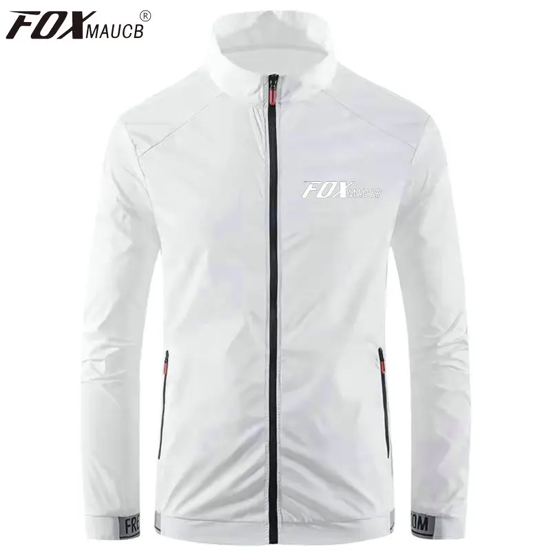 FOXMAUCB-Chaqueta de ciclismo para hombre, cortavientos para bicicleta, Chaqueta fina para bicicleta de montaña, ropa para senderismo y escalada, protección solar, ropa para MTB