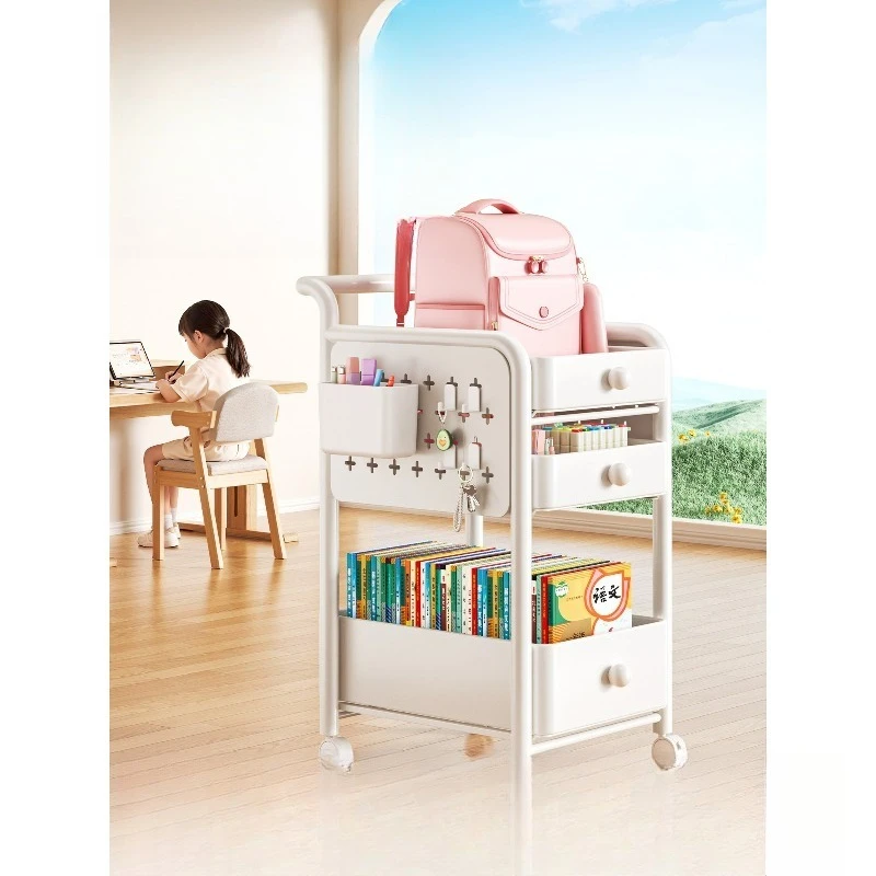 

Полка для школьных принадлежностей, передвижная книжная полка на колесиках, тележка, настольная многоярусная полка для хранения рядом с столом