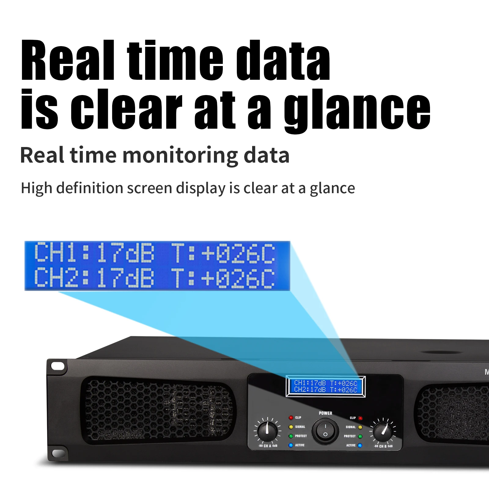 MA1000 Professional Sound System 2 Channel Power Amplifier 1000W*2 for Concerts Sound Stage Performance