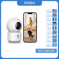 AOSU 3MP 5G/2.4GHz Baby Monitor WiFi Security Camera Indoor 6X Zoom 2-Way Audio Surveillance CCTV Camera Work with Alex