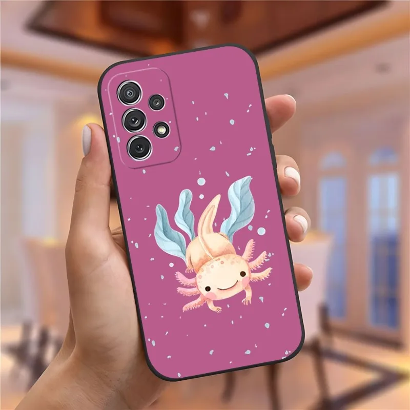 Cute Animal Axolotl Phone Case For Samsung Galaxy A13 A52 A53 A73 A32 A51 A23 A22 A12 A02s A20e A40 A50 A21 A72 A70 Cover