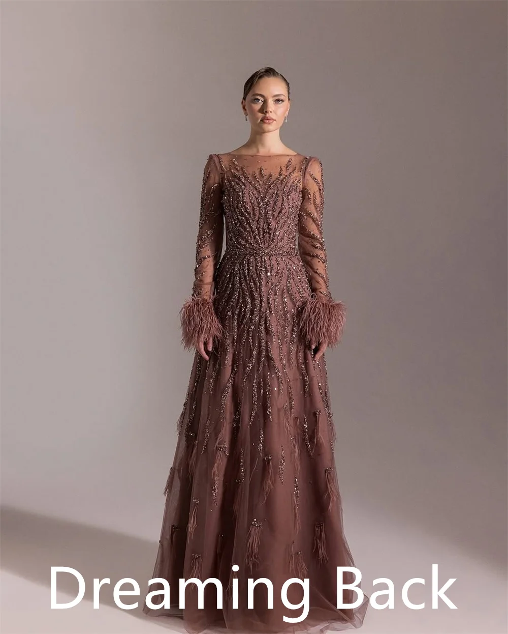 Customized Exquisite pure Organza Celebrity Gowns Luxury Scoop Sequined Feathers Crystal Mermaid Zipper Back Homecoming Dress image 6
