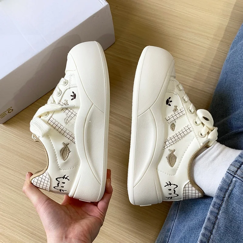 Cute Ugly Big Head Milk Bread Shoe Women's Thick Bottom Casual Sneakers 2025 New Style Junior High School Students Leisure Sp...