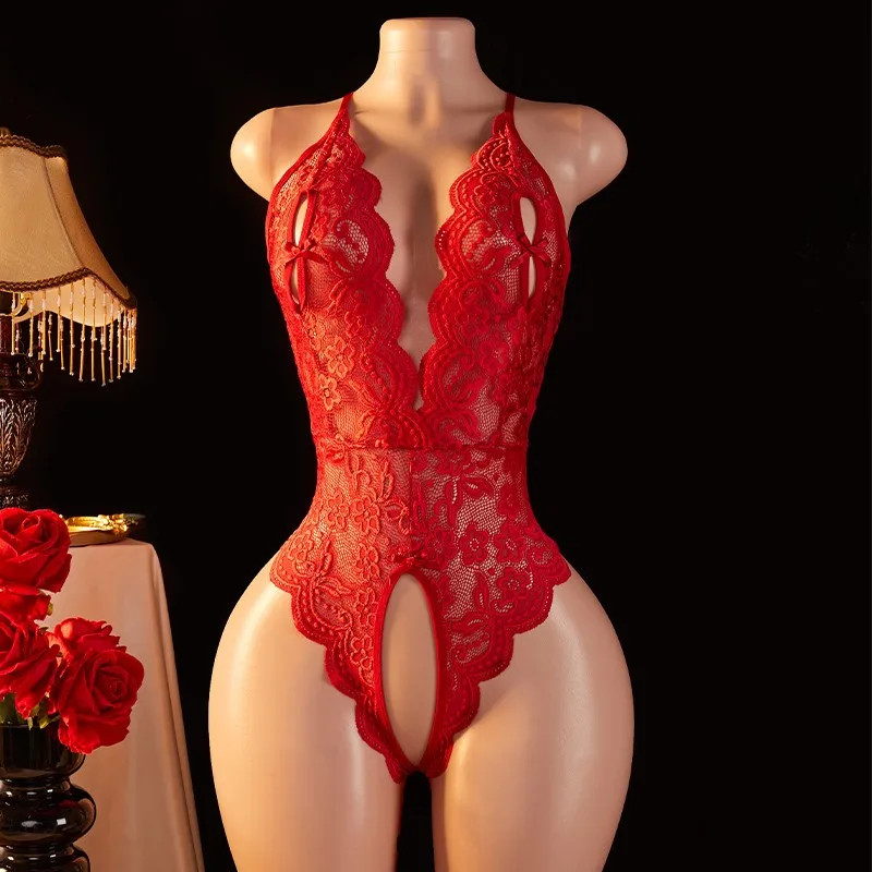 Transparent Sexy Lingerie For Women 18 Hot Erotic Underwear Sexy Costume Lace Open Crotch Lingerie Set Bodysuit Lingerie image 2