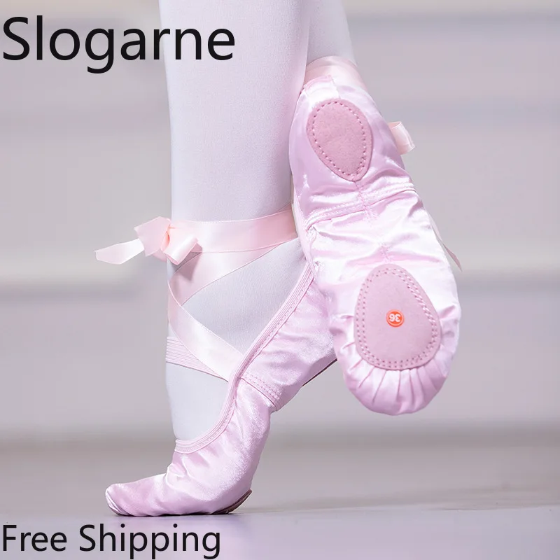 

Girls Ballet Shoes Ballerina Children Professional Satin Ballet Dance Shoes Women Soft Sole Yoga Gym Shoes Kids Dancing Footwear
