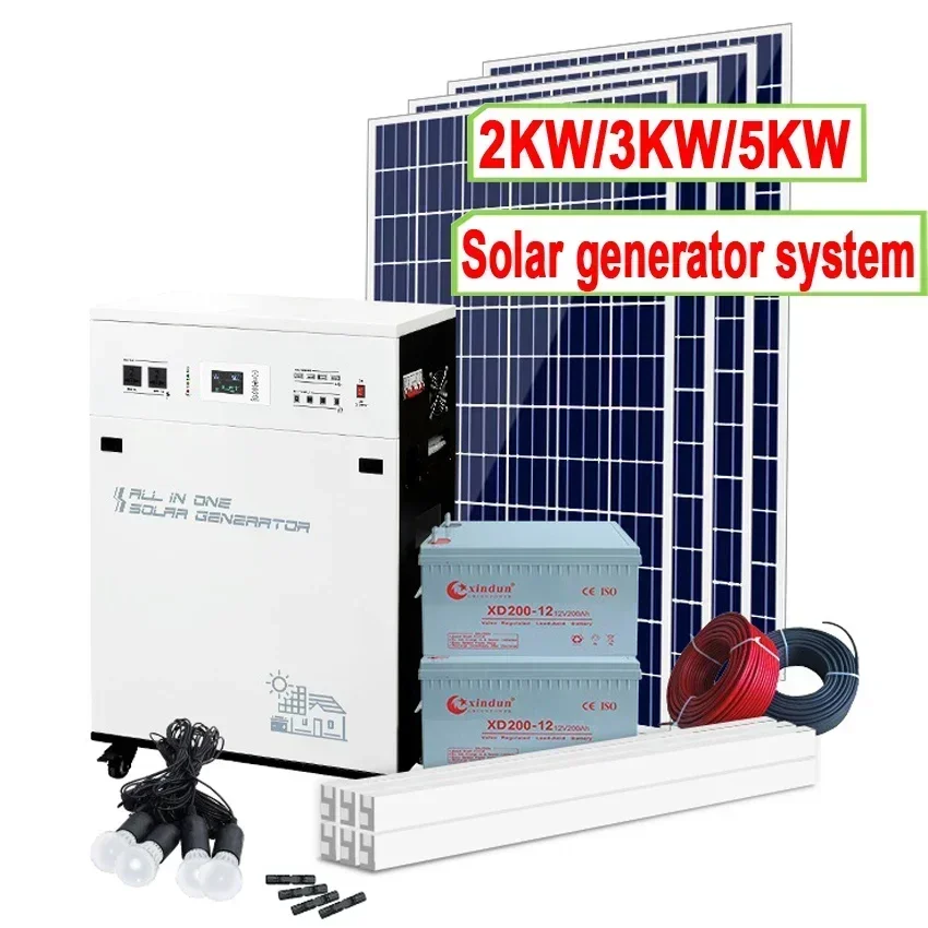 بيع المصنع مباشرة 48 فولت 5kw 10kw 20kw مجموعة كاملة خارج الشبكة الكل في واحد مولد الطاقة الاستخدام المنزلي 2kw 3kw نظام تخزين الطاقة الشمسية