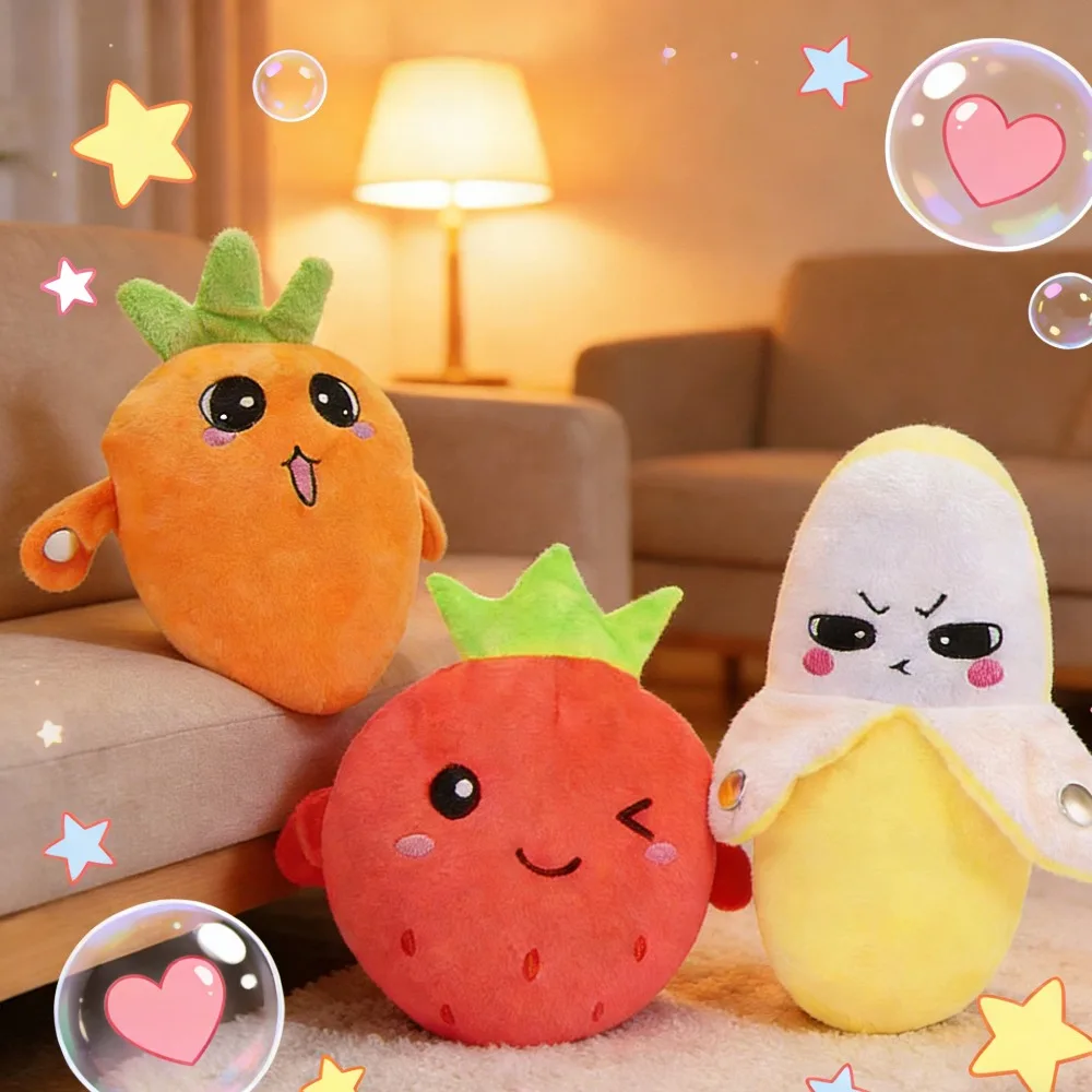 Induction Beat Plush Toy Cute Fruit Banana Strawberry Carrot Peculiar Music Rhythm Parent-child Interactive Plush Doll