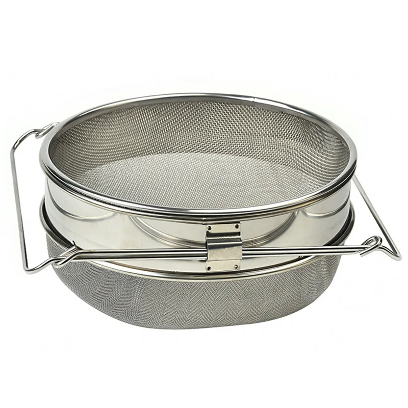 Stainless Steel Honey Filter Honey Flows Colanders Double Sieve Honey Strainer Impurity Filter Screener Purifier Beekeeping Tool