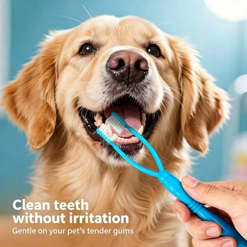 Dual-Sided Pet Toothbrush for Dogs & Cats Deep Clean Plaque & Tartar Universal for Small & Large Dogs and Cats