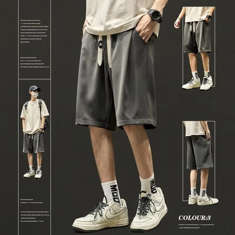 Summer Men's Baggy Casual Shorts 2024 New Y2K Streetwear Sweat Short Pants Male Sports Fitness Breathable Basketball Bermuda