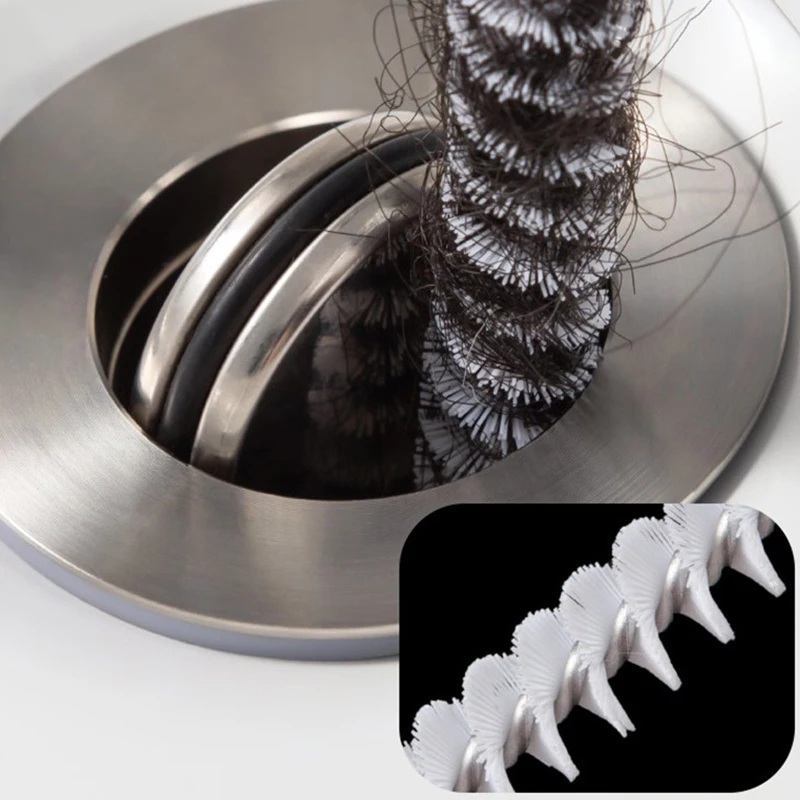 1Pcs Pipe Dredging Brush Bathroom Hair Sewer Sink Cleaning Brush Drain Cleaner Flexible Cleaner Clog Plug Hole Remover Tool