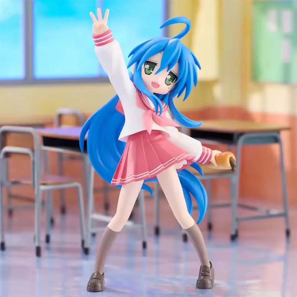 Original Lucky Star Izumi Konata Trio-Try-iT Figur Actionfigur Spielzeug PVC-Modell Sammlerstück Anime Figurine Puppe Geschenk
