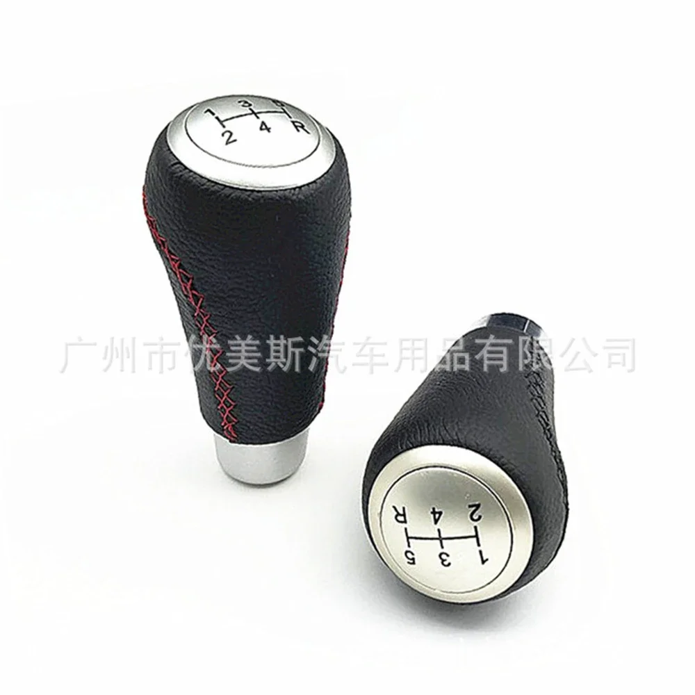 Universal Car Red Black Line Manual Leather Shifter Gear Shift Knob Cover Stitch Shifter Lever