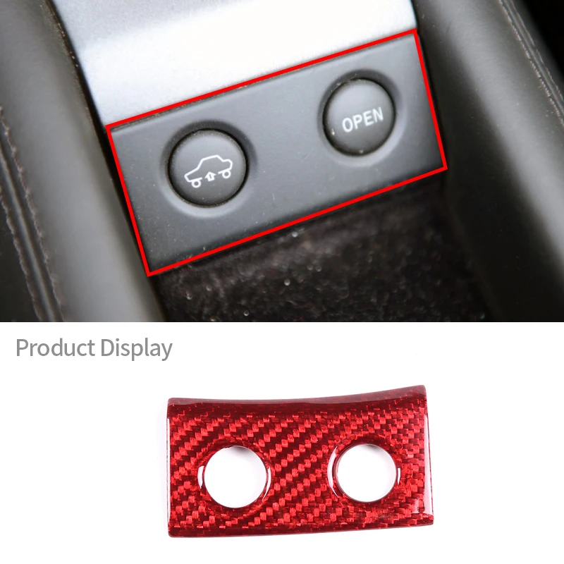 

3K Real Carbon Fiber Auto Rear Door Trunk Switch Button Frame Cover Sticker Car Interior Accessories For Ferrari 458 2011-2016