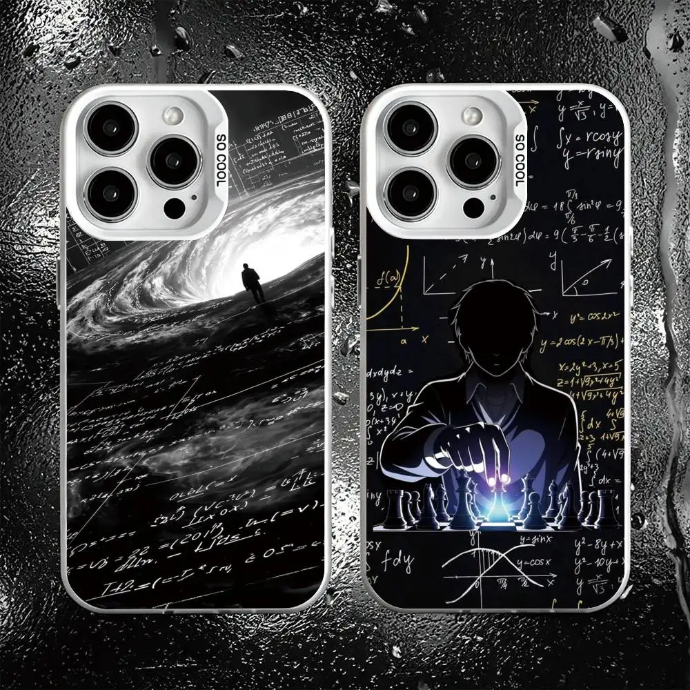 

Physics Chemical Mathematics Phone Case For iPhone 17,16,15,14,13,12,11 Plus,Pro Max,XS,Colorful Silver White Cover