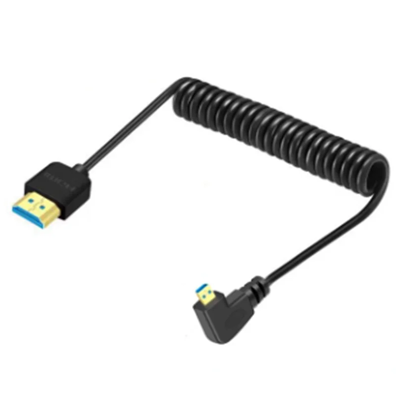 HDTV-2.1 Computer TV Digital Camera Universal 120cm 8k@60hz 90 Degree Angle Micro HDMI-Compatible HD Coiled Cable