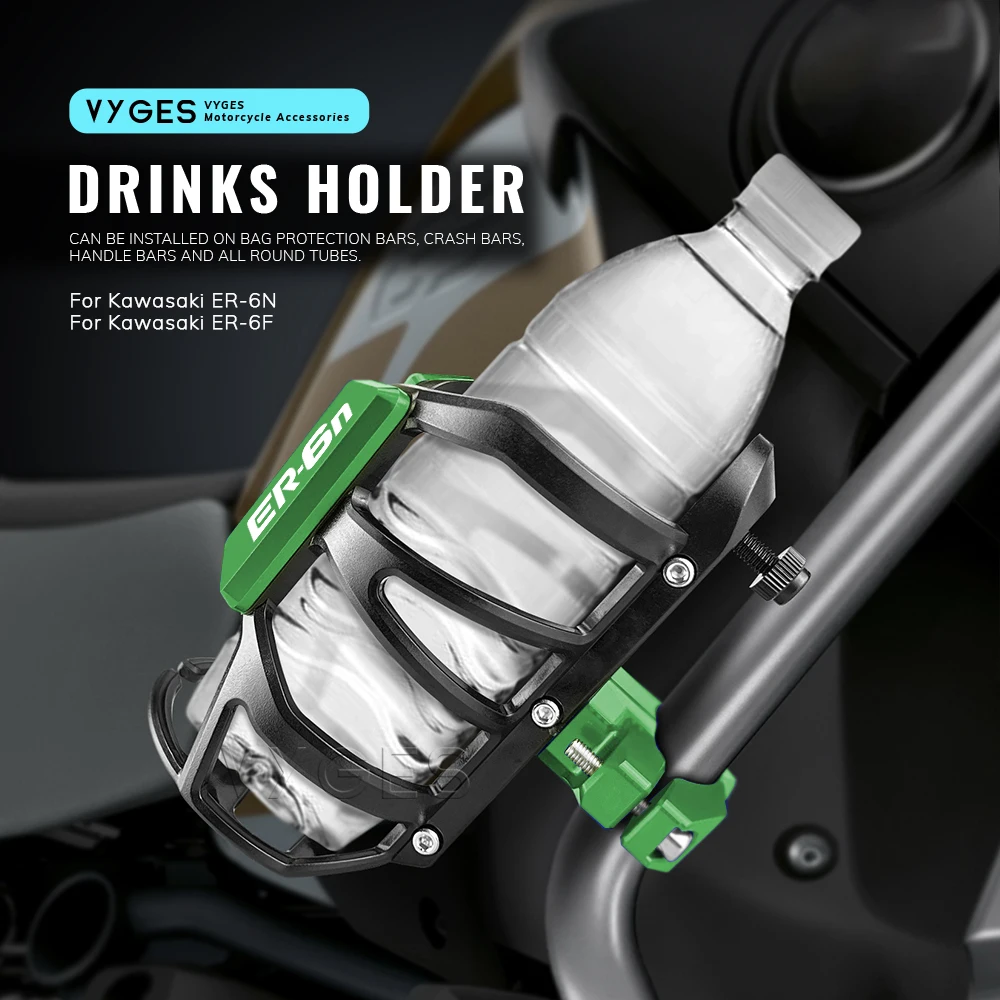 

For Kawasaki ER-6N ER6N ER 6 N ER-6F ER6F ER 6 F Motorcycle Beverage Water Bottle Cage Drinks Holder Water Cup Holder