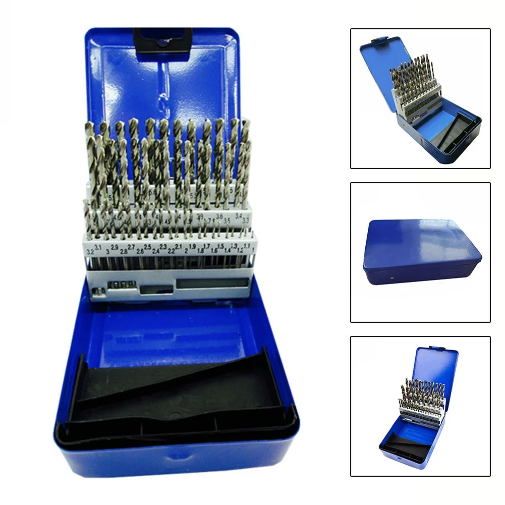 

51pcs HSS Drill Bits Set 1-6mm Drilling For Hardened Metal Stainless Steel Wood With Storage Box For Convenient Storage