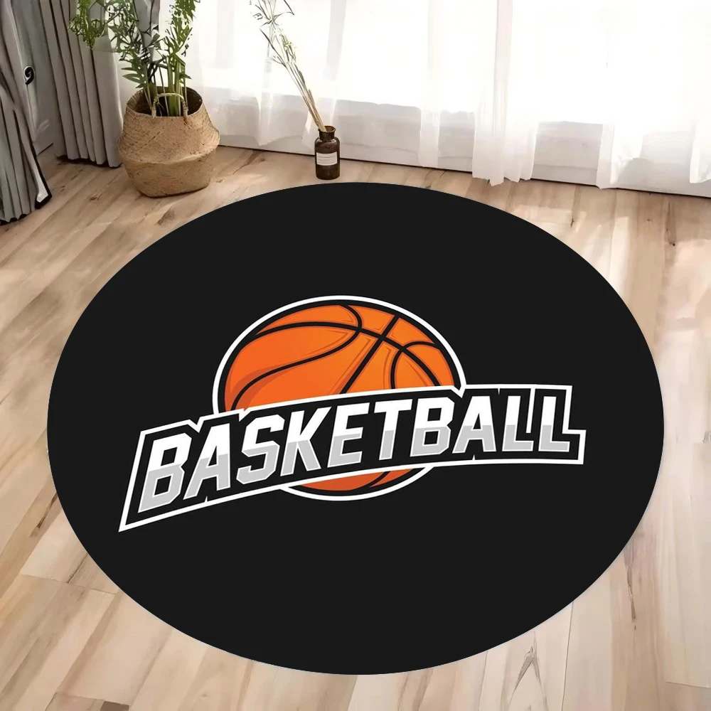 رغبات عيد الميلاد وكرة السلة، سجادة مطبوعة دائرية لكرة السلة، تمر عبر عشاق كرة السلة غير قابلة للانزلاق