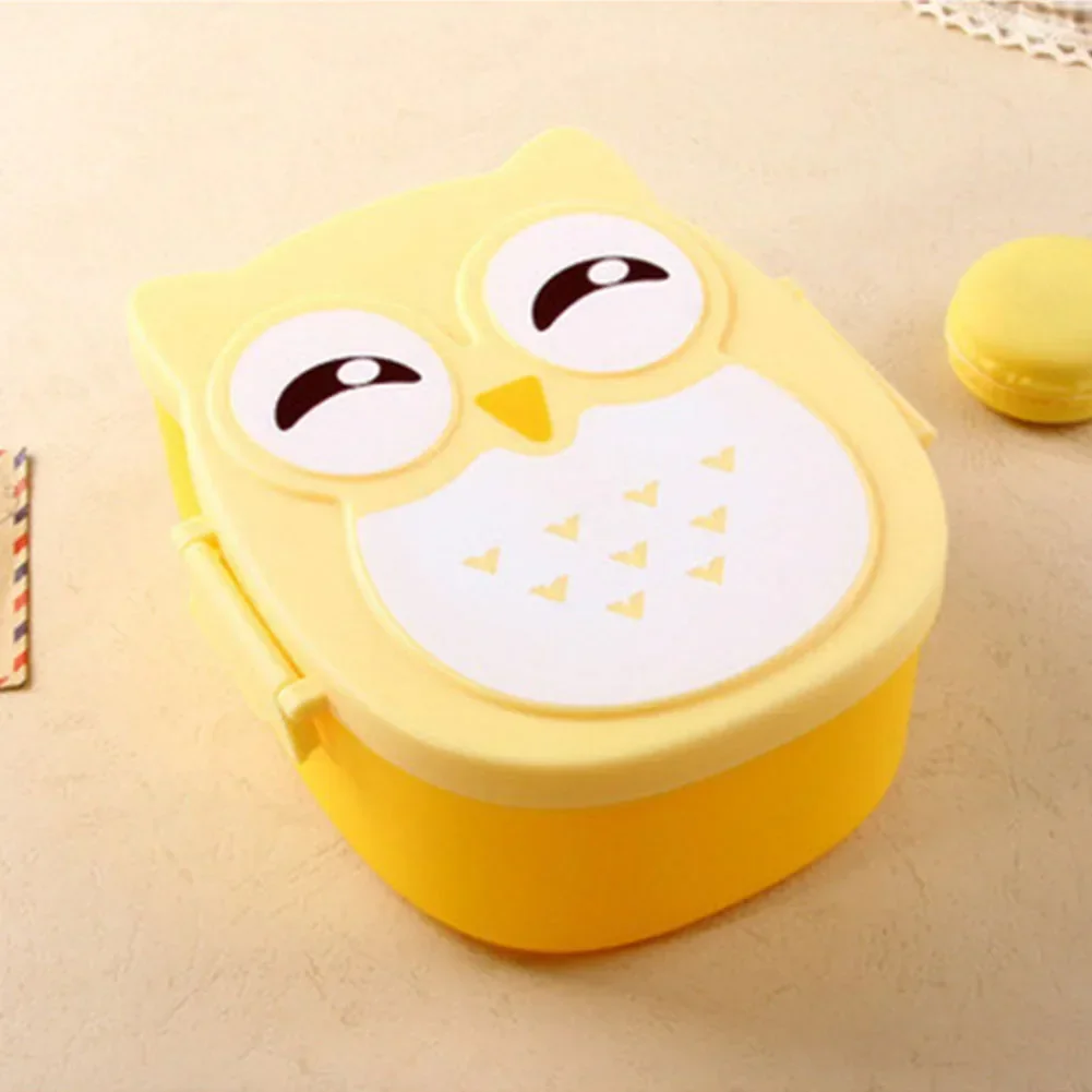 Portable Owl Lunch Box Cartoon Microwave Food-Plastic Container Box Fruit Food BoxFor Student Office Outdoor