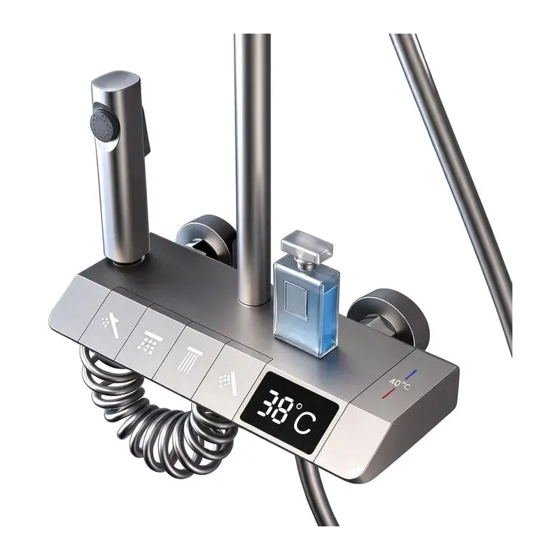 All-copper Smart Thermostatic Shower Shower Set Household Pressurized Water Plating