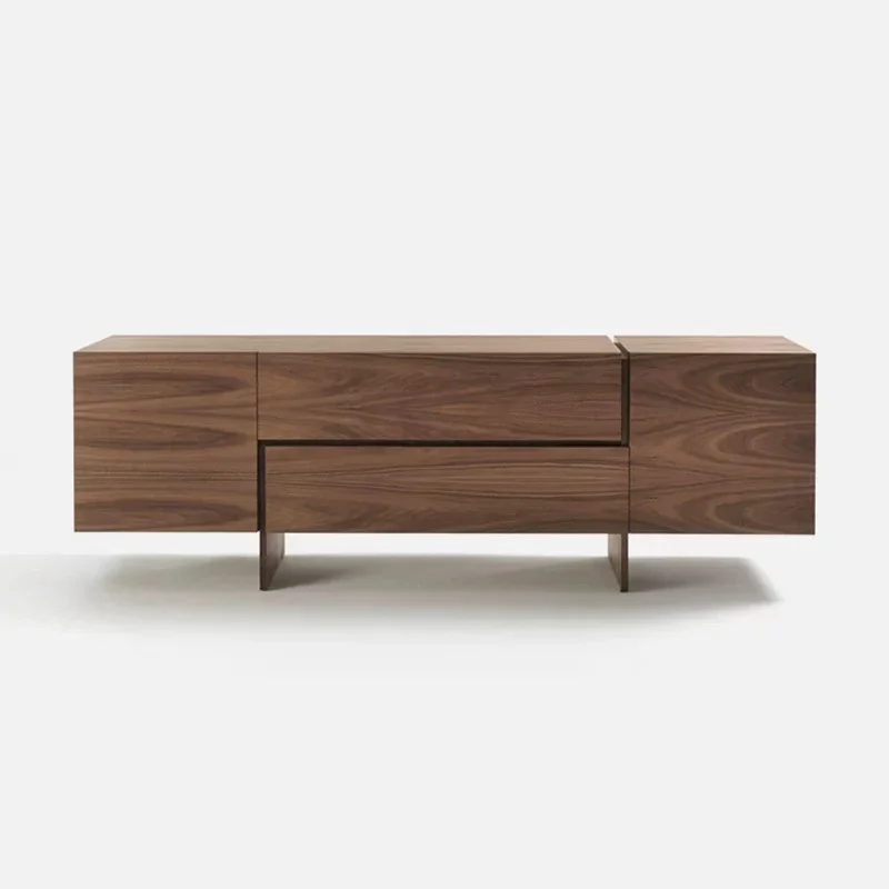 

Italian minimalist dining side cabinet modern minimalist solid wood walnut TV cabinet storage tea cabinet large size