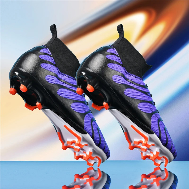 2024 Men's Soccer Shoes Large Size Ultralight Football Boots Boys Sneakers Non-Slip AG/TF Soccer Cleats Ankle Boots Unisex