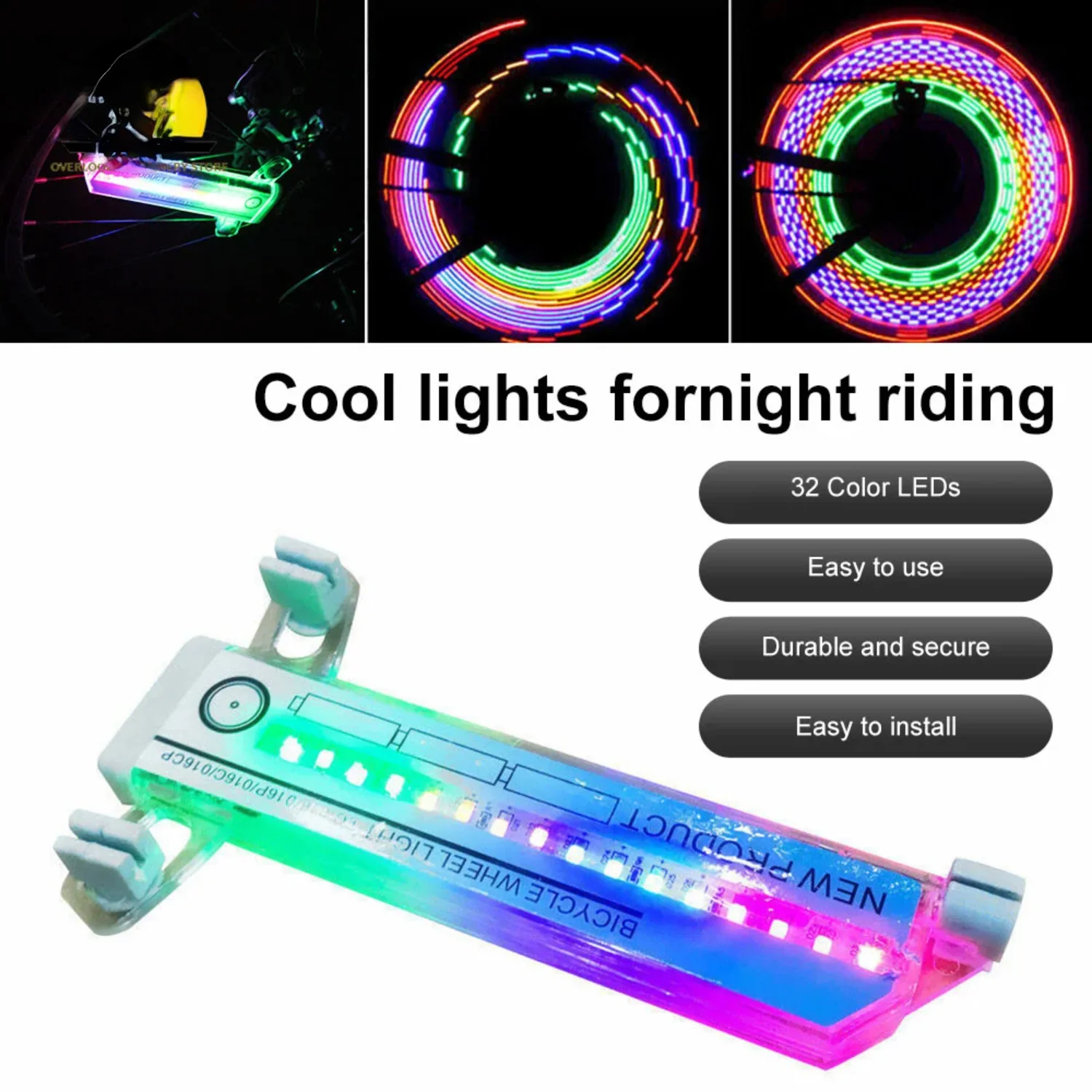 

Bike Wheel Light Waterproof Bicycle Spoke Light 32LEDs Safety Tire Light Different Patterns Without Battery Cycling Accessories