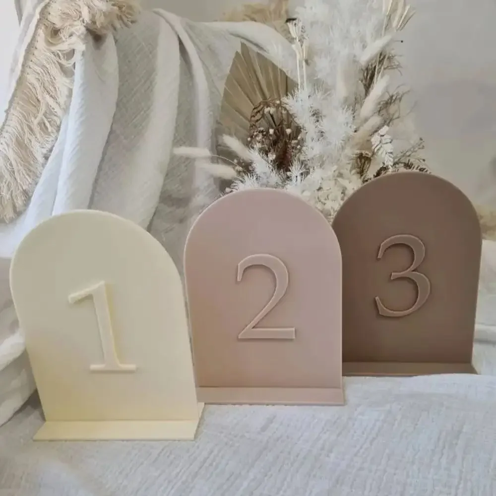 Arch Wedding Table Number Serif Neutral Table Sign Wedding Table Decor Modern Wedding Arch Signage Luxury Wedding Table Numbers