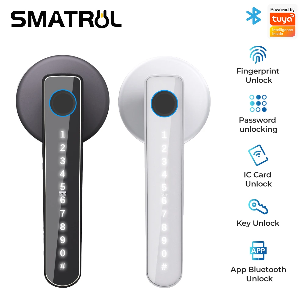 WIFI Smart Door Lock Fingerprint Bluetooth Outdoor Digital Electronic Lock Password/Key/IC Card/ Smart Life Tuya Remote Unlock