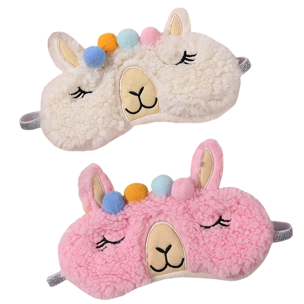 

2Pcs Cartoon Animal Eye Mask Lightweight Breathable Sleep Masks for Kids Toddler Travel Home Use Eye Covers