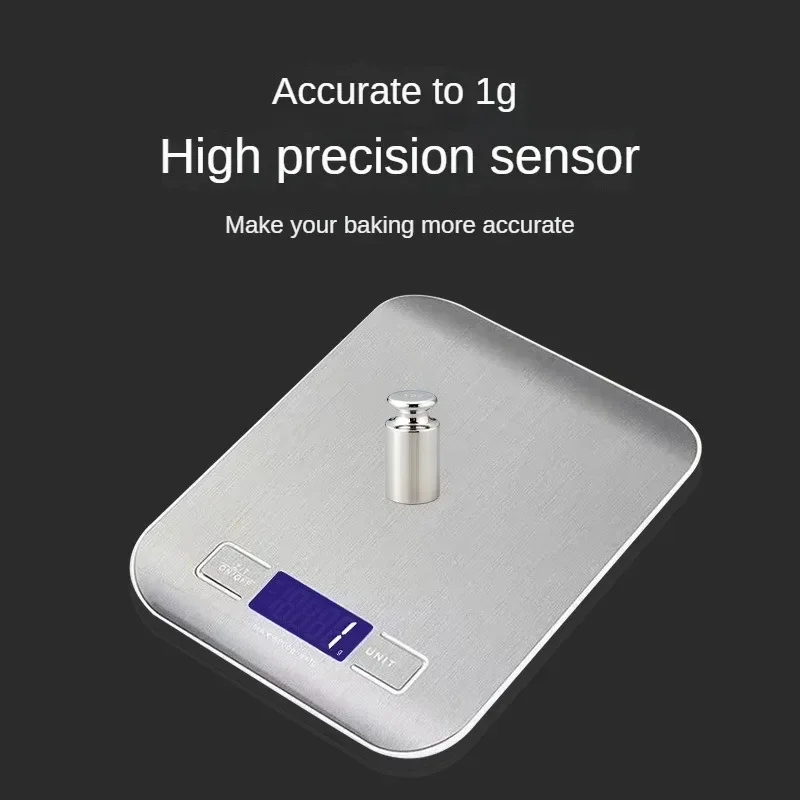 10kgX1g Multifunctional Stainless Steel Kitchen Scale with LCD Display for Home Baking and Cooking Food Scale Digital Food Scale