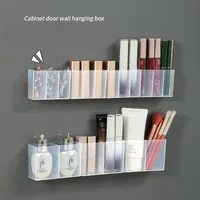 1/2pcs Wall-Mounted Mini Storage Box Transparent Plastic 2/3 Grids Makeup Holders Self-adhesive Sundries Rack Organizer