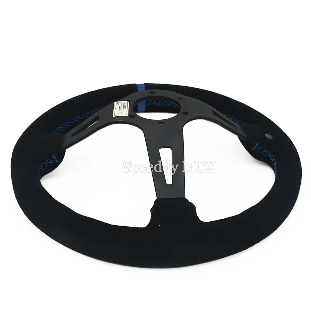 M* 13inch 330mm Japan Suede Car Sport Drift Steering Wheel  Deep Dish Racing Tuning Universal  Steering Wheel