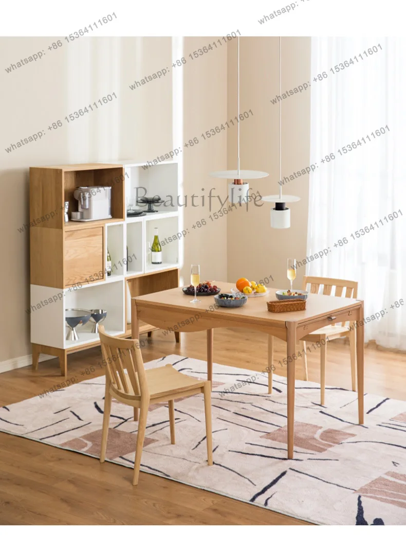 Wave Table Modern Simple Household Small Multi-functional Dining Table Extended Dining Rectangle Table