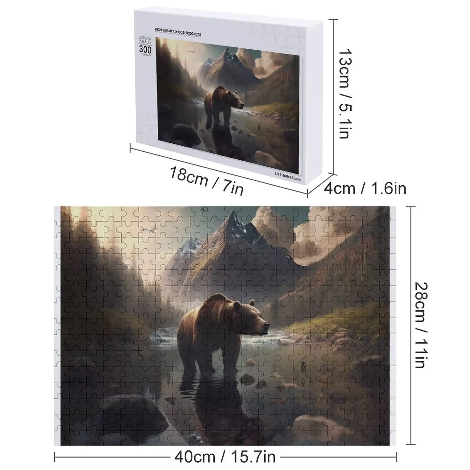 Alfândega do quebra-cabeça do urso da montanha com brinquedos da foto para o quebra-cabeça das crianças