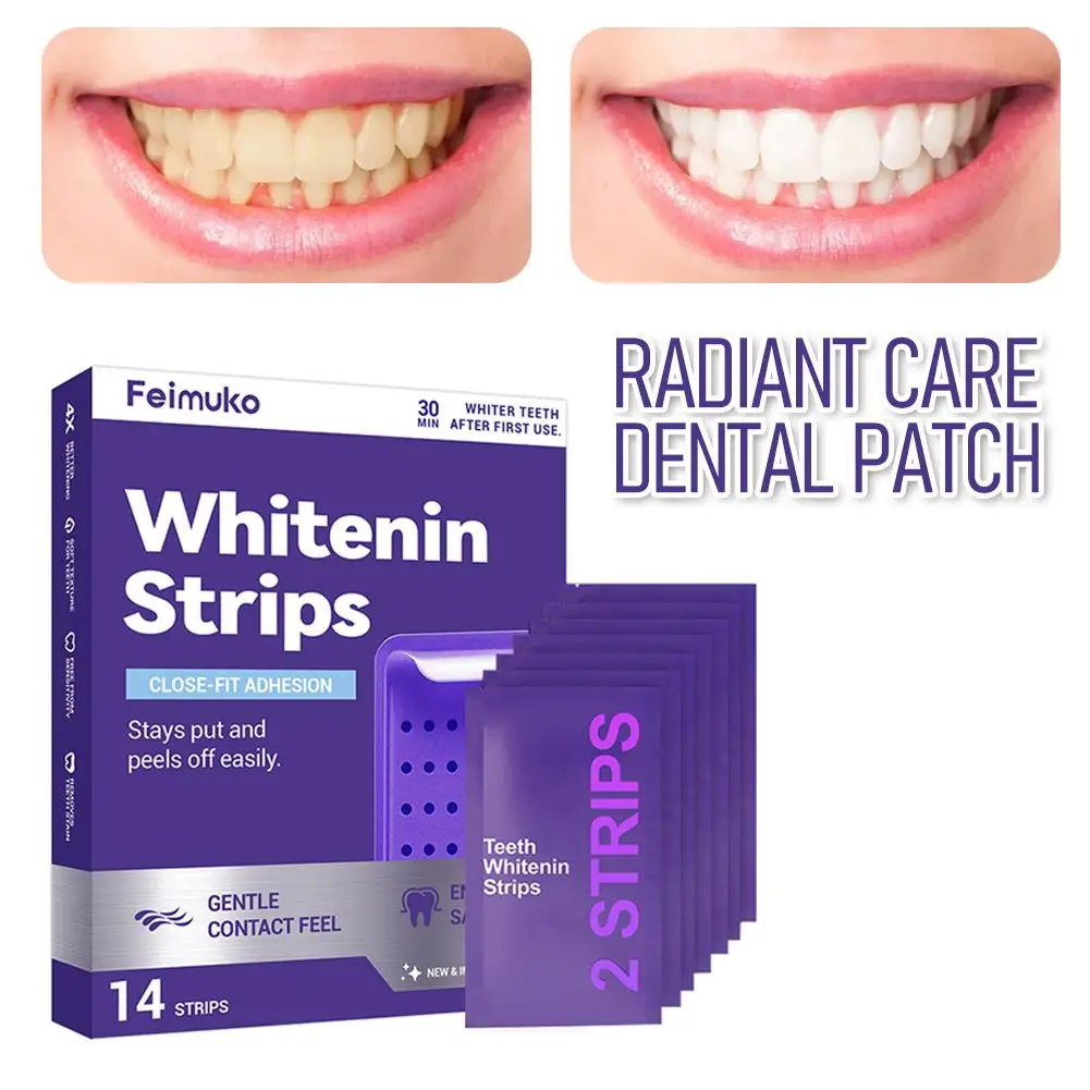 Purple Teeth Whitening Strip Fresh Breath Removing Yellow Stains Cleaning Dental Bleaching Brightening Patch Oral Care Daily Use