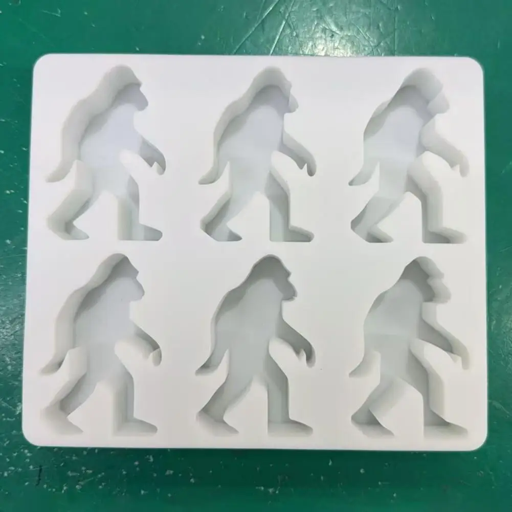 Gorilla Shape Ice Mold Ice Cube Mold 6-cavity Gorilla Shape Tray Reusable Silicone Molds for Whiskey Cocktails Diy Treats Easy