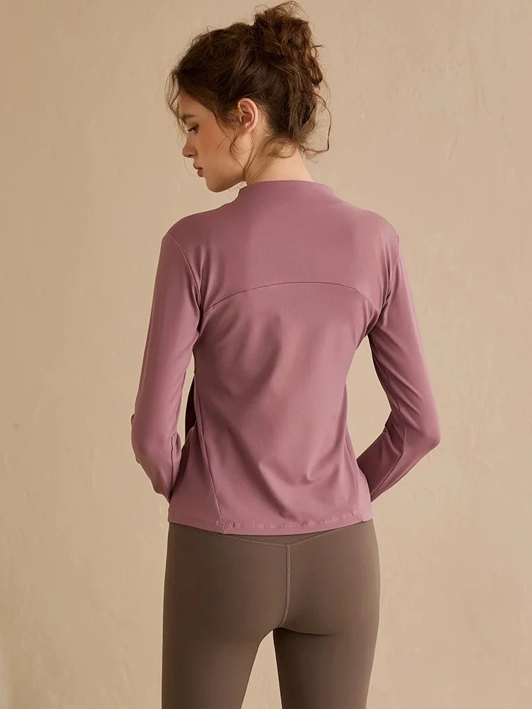 

Женский спортивный топ для йоги с длинным рукавом на молнии, облегающий, быстросохнущий, осенне-зимняя новинка, премиум-класс, бренд Ocnltiy