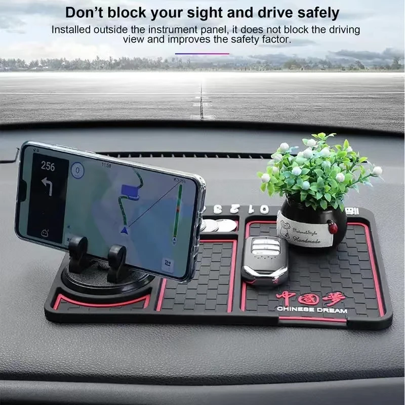 Car Phone Dashboard Tray 360 Rotating Antislip Dashboard Phone l  holder High-temp-resistant Anti-Slip Dashboard Phone Tray Acce