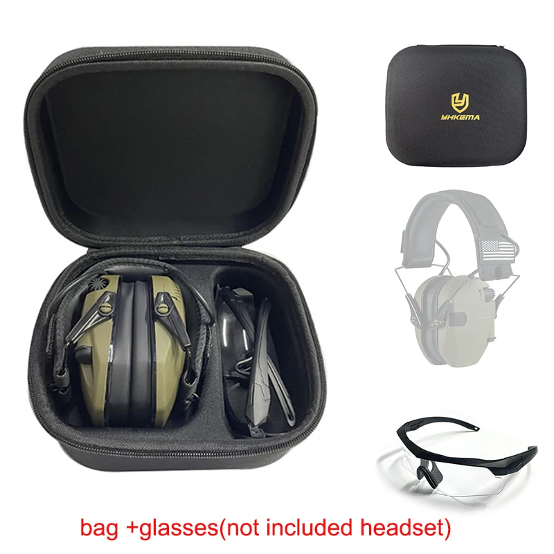 Hard Storage Travel Case for Electronic Shooting Earmuffs for Impact Hearing Protection Shooter Safety Eyewear Glasses（gift）