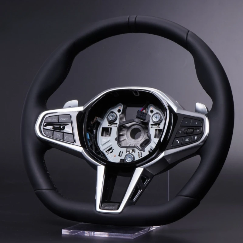 For BMW CS full leather black button silver frame steering wheel G20G21G22G23G26G01G02G05G06G07