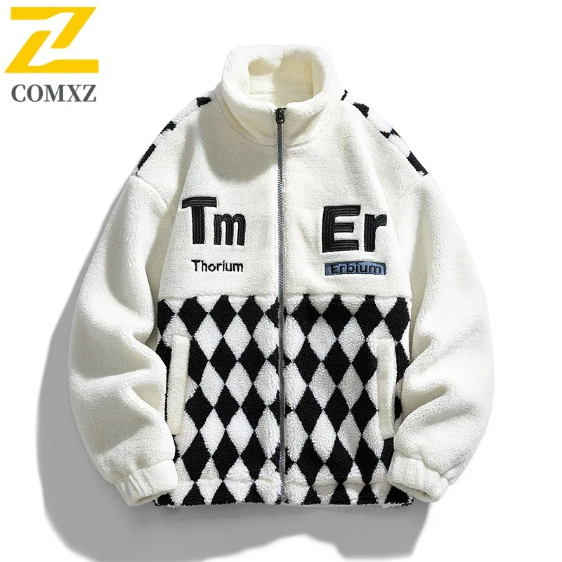 

COMXZ Мужская флисовая куртка Корейский модный бренд Легкая свободная зимняя куртка для путешествий на снегу Ежедневное прогулочное пальто высокого качества с подкладкой