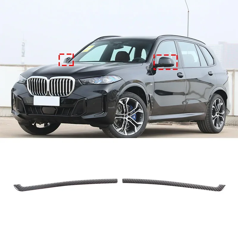 For BMW X3 X4 X5 X6 F25 F26 F15 F16 2014-2018 Soft Carbon Fiber Car Mirror Anti-Scratch Strips Trim Stickers Car Accessories