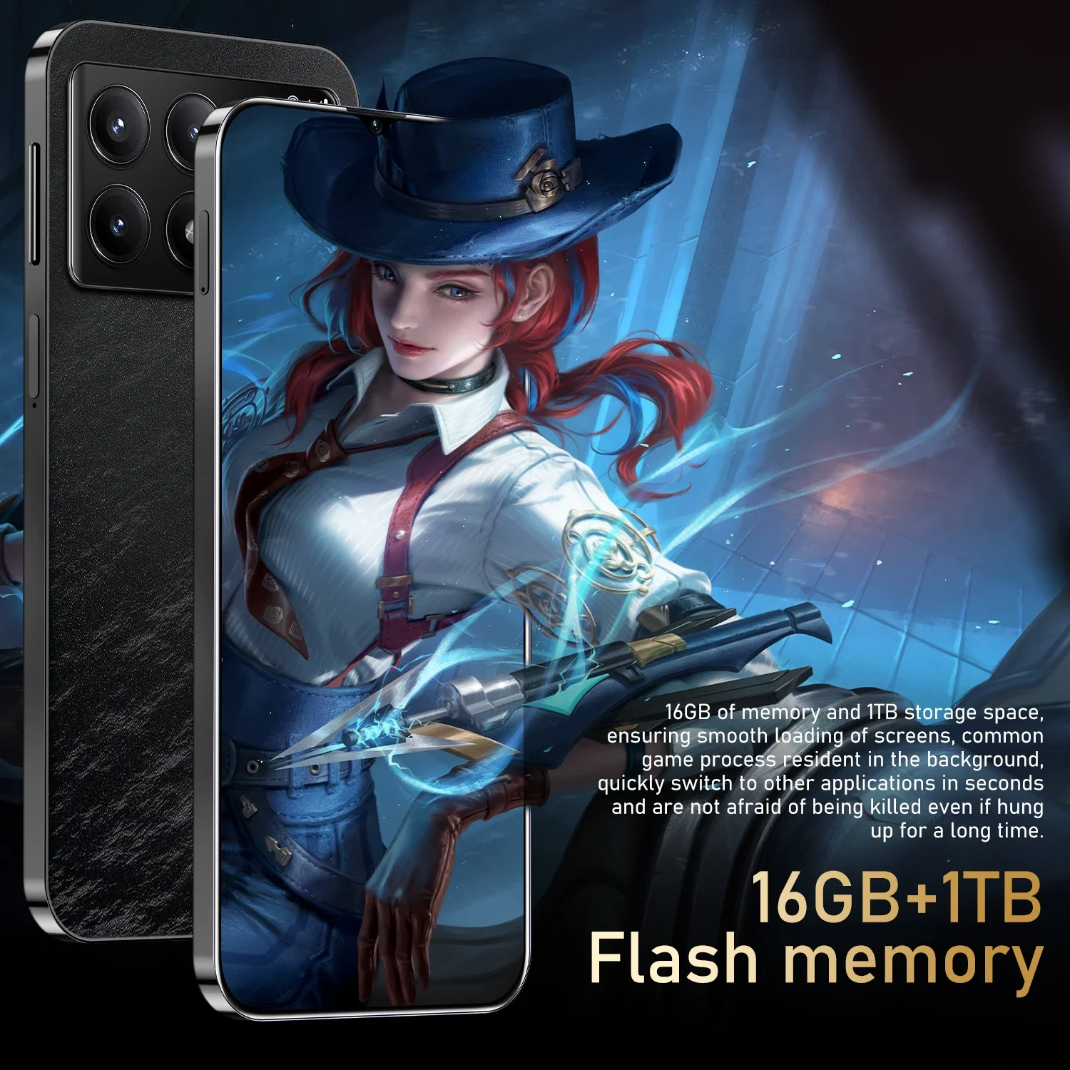 F6 Pro 5G versi Global 7.3HD ponsel, layar 22G + 2T 7000Mah Android 14 Sim ganda pembuka kunci wajah