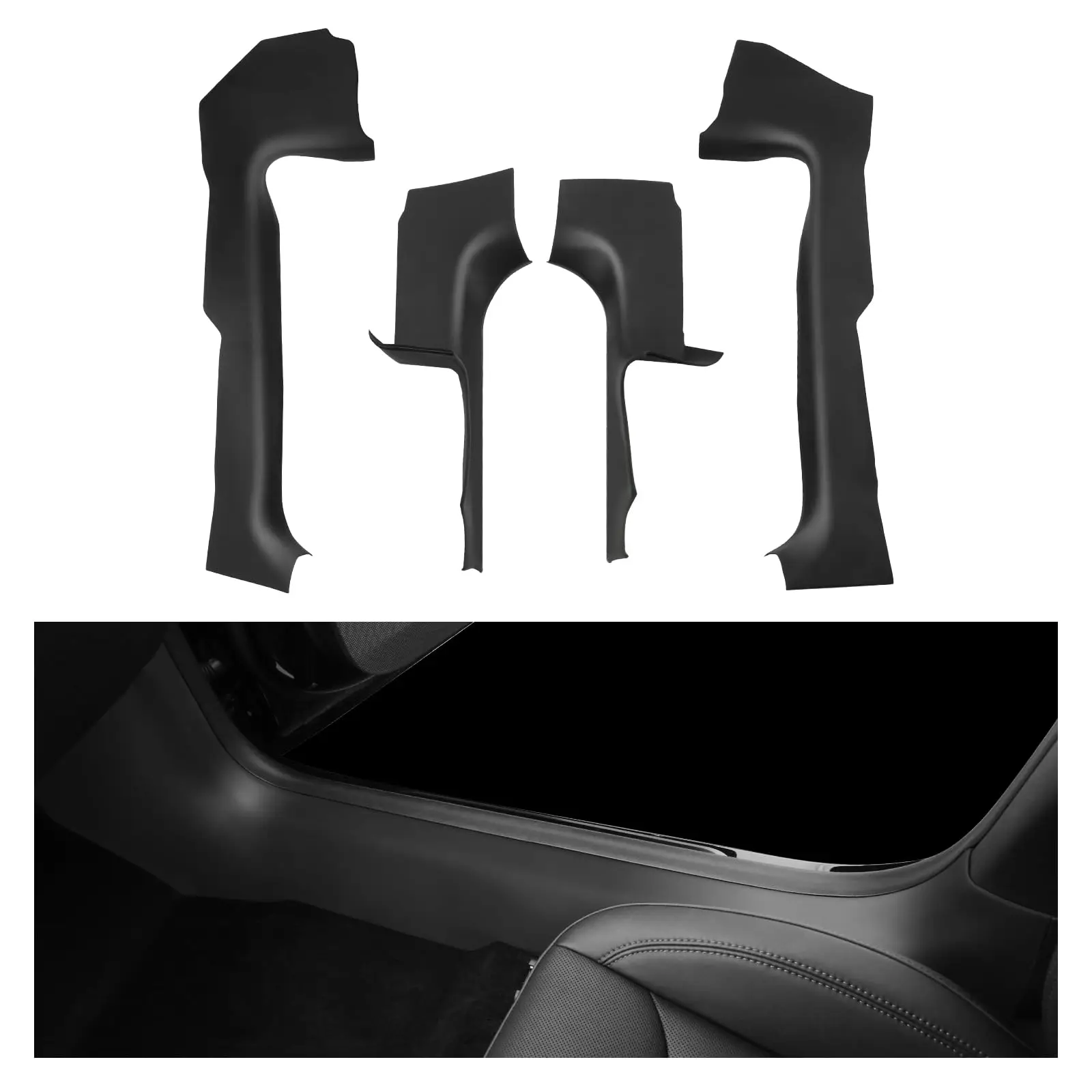 For Tesla Model 3+ Highland 2024 Front Rear Door Sill Protector Strip Anti-kick Guard Waterproof Welcome Pedal Threshold Pad