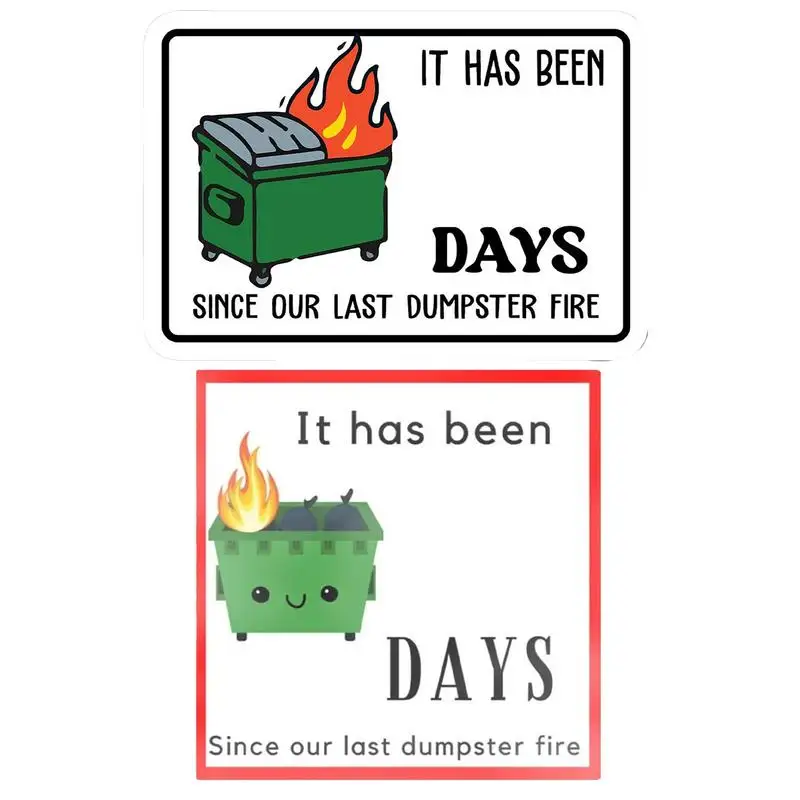 5PCS Dumpster Fire Day Count Sticker Waterproof Dumpster Fire Stickers for Kid Cartoon Wall Decorations Living Room home decor