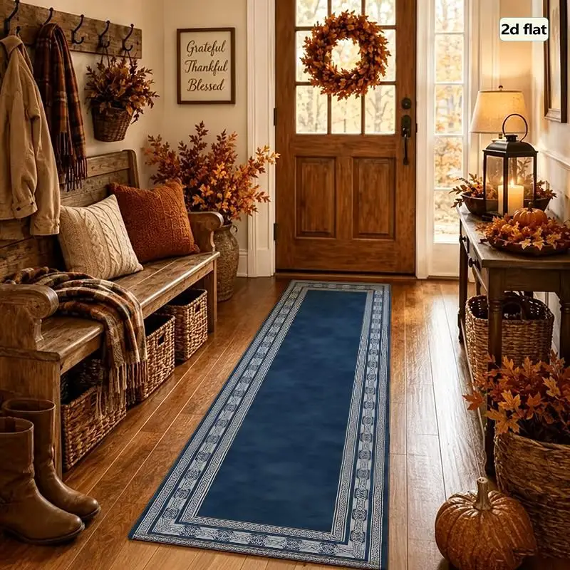 1PC Decorative Bordered Running Rugs, Hallway Rugs, Washable And Easy-to-maintain Home Decoration Carpet, Suitable For Hallways, Passages, Stairs, Bedrooms, Bedside, Laundry Rooms, Kitchens Etc
