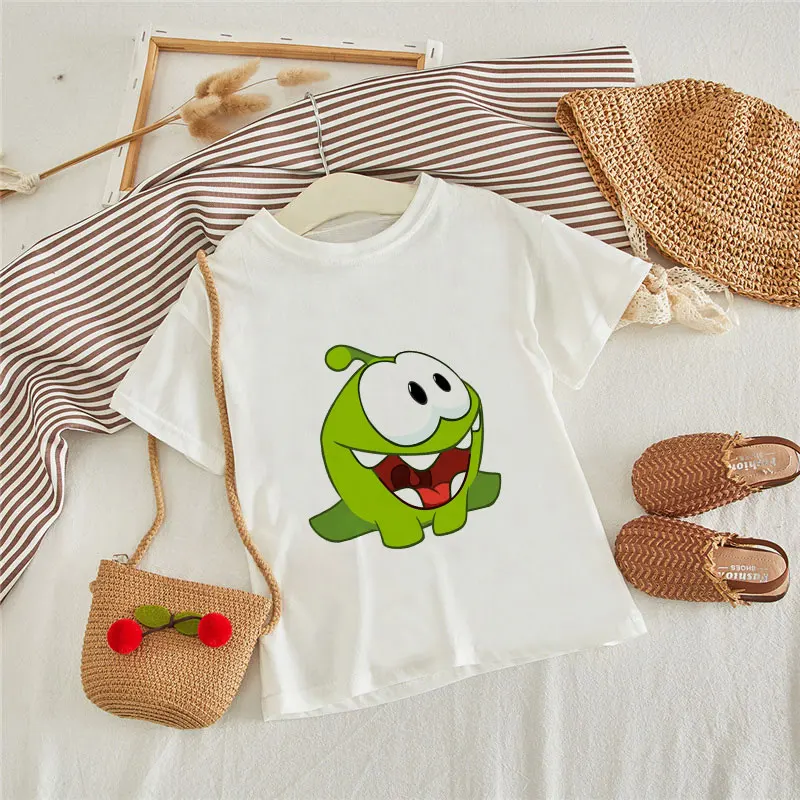 

New T Shirt for Girls/boys Om Nom Stories Print Tshirt Summer Tops Cartoon Kid T-shirt Tees Girls/Boy Unisex Children Clothing